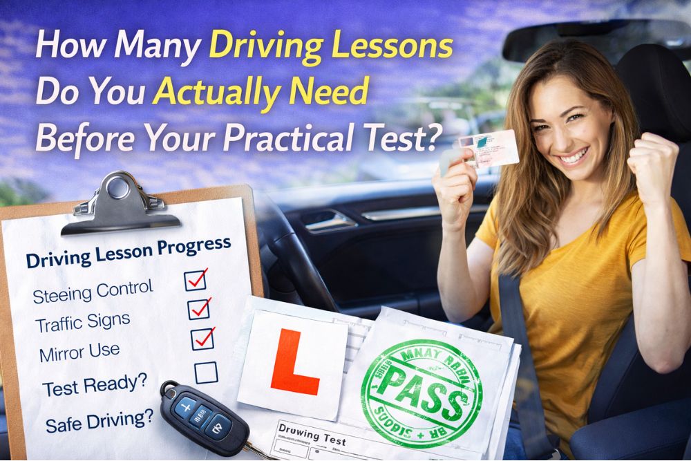 how many driving lessons before practical test