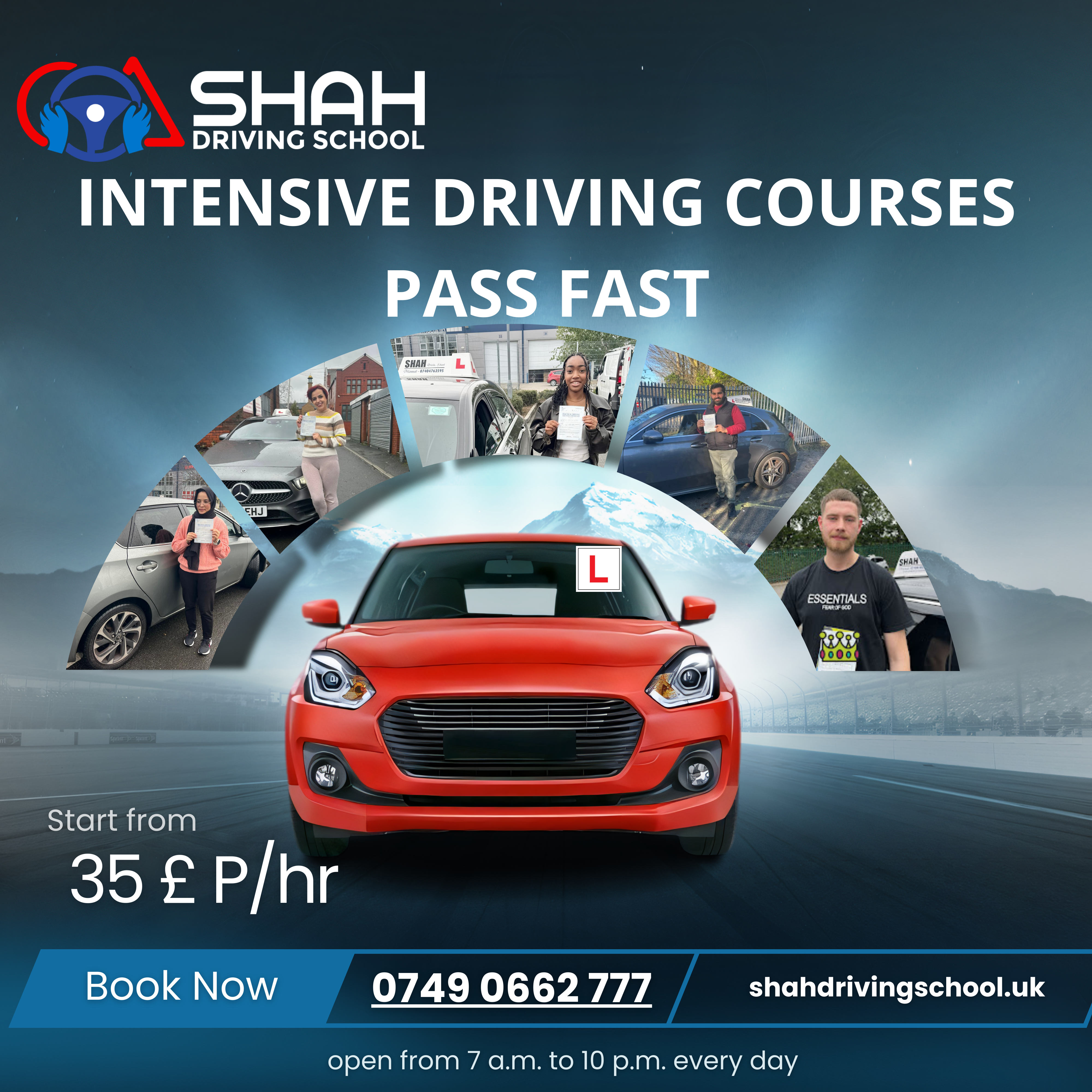 Pass fast with manual & automatic intensive driving lessons, expert instructors, flexible timings & affordable prices.