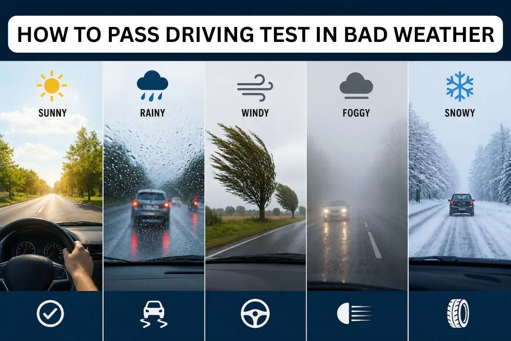 how to pass driving test in bad weather