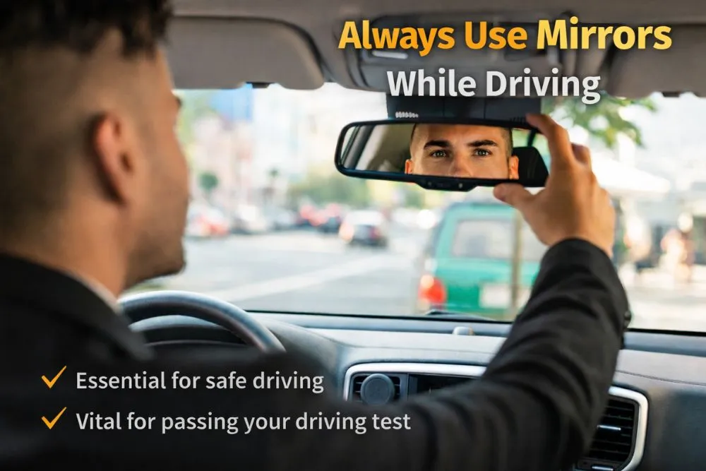 mirror checks driving test UK