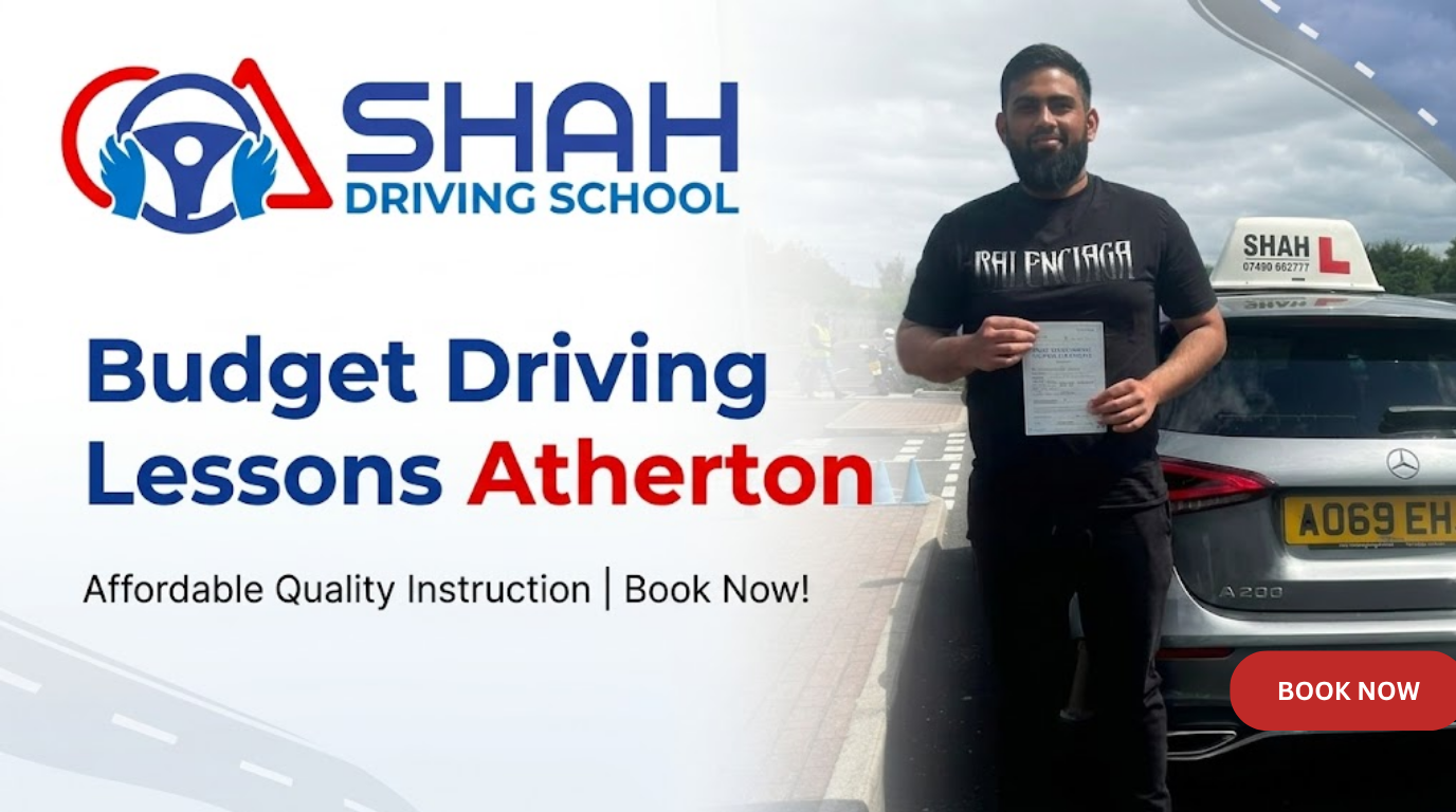 Shah Driving School website banner showcasing the company's commitment to high-quality instruction and practical driving.
